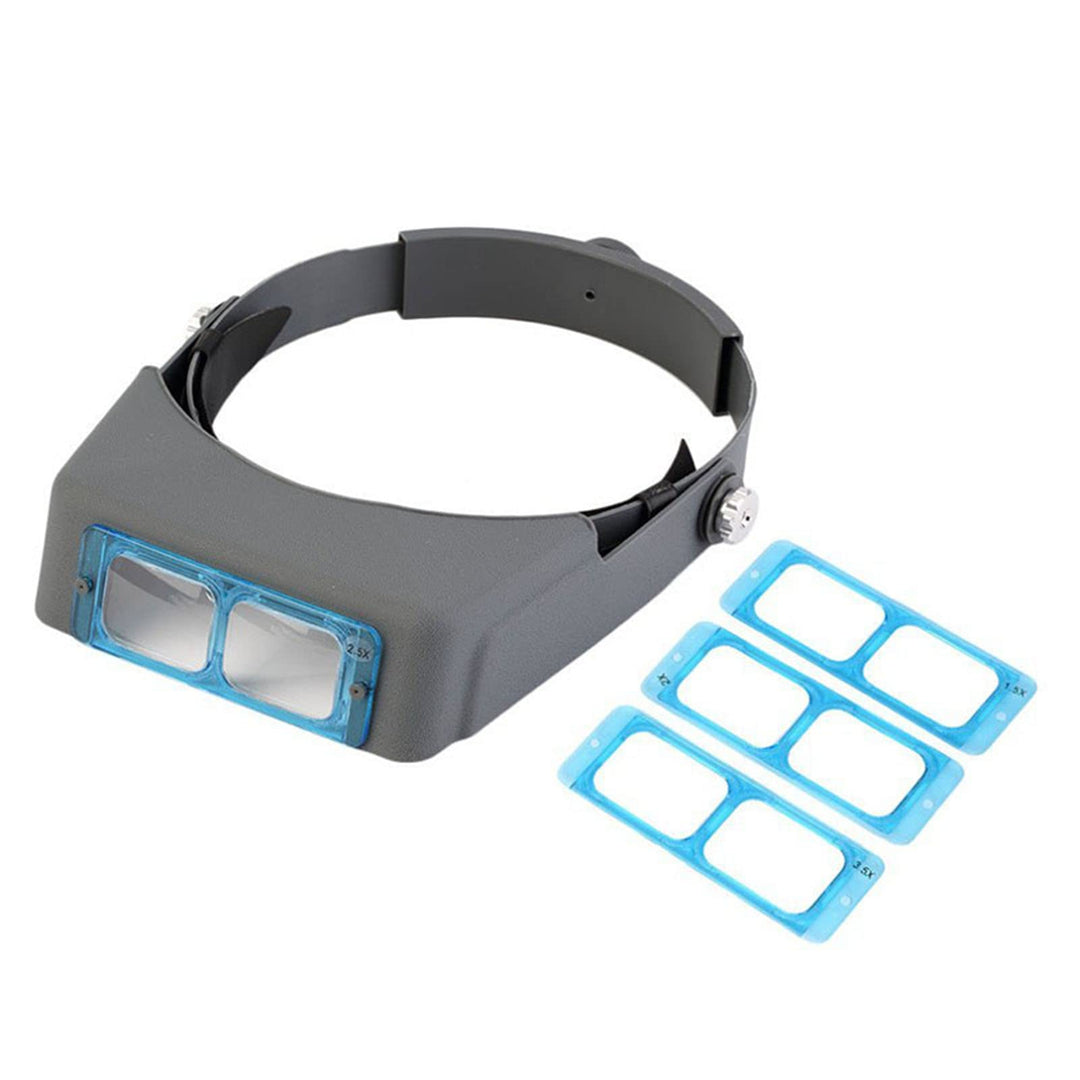 Meichoon Kopflupe Mit 4 Linsen 1,5X 2X 2,5X 3,5X Freihändiges Kopfband Lupe Zum Lesen Schmuck Identi