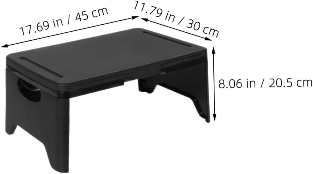 DOITOOL Tragbarer Faltbarer Betttisch aus Pp mit Integriertem Stauraum Schlankes Schwarzes Design fü