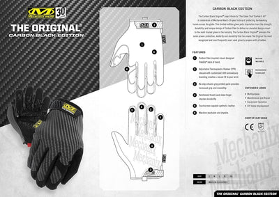 MECHANIX Original Carbon Black Edition Schwarz/Grau XL, Schwarz/Grau XL