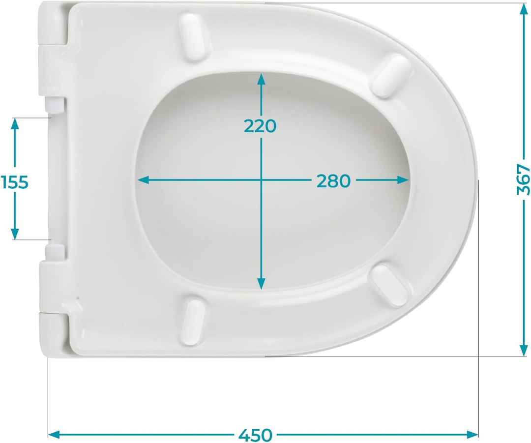 Calmwaters® Antibakterieller WC Sitz für Keramag Renova Nr. 1, Toilettensitz mit Absenkautomatik, Du