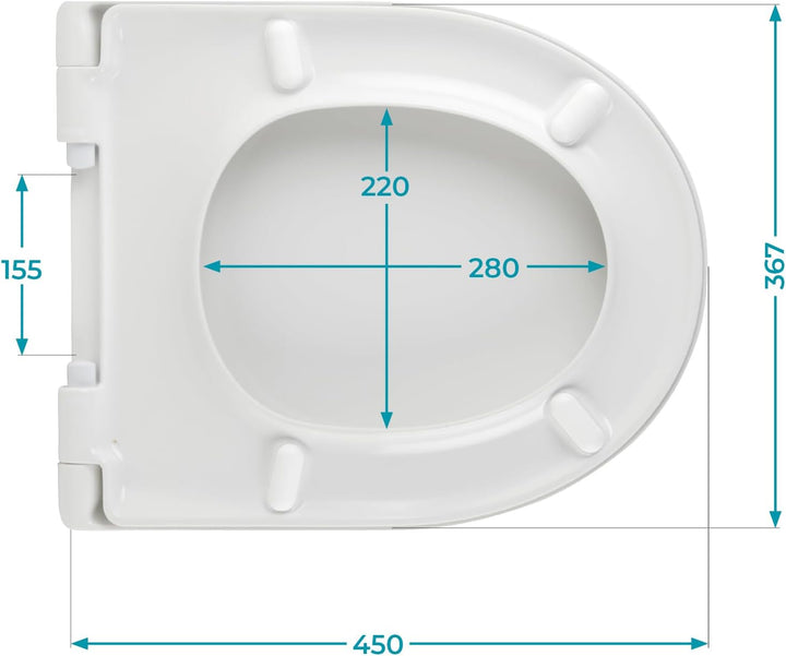 Calmwaters® Antibakterieller WC Sitz für Keramag Renova Nr. 1, Toilettensitz mit Absenkautomatik, Du