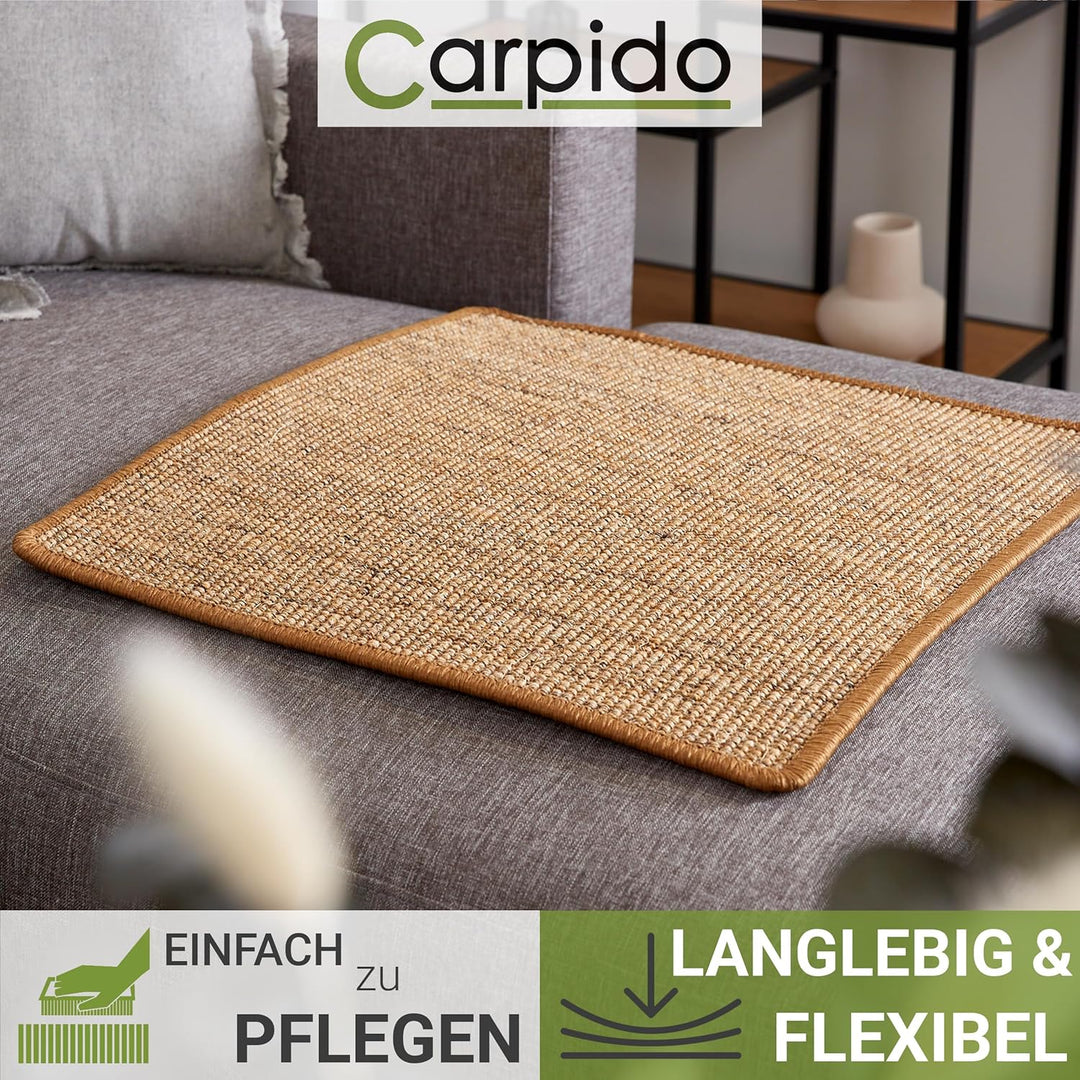 Natürliche Katzenkratzmatte Braun 140x200 cm - Sisal Kratzmatte für Katzen - Robuster Kratzteppich f