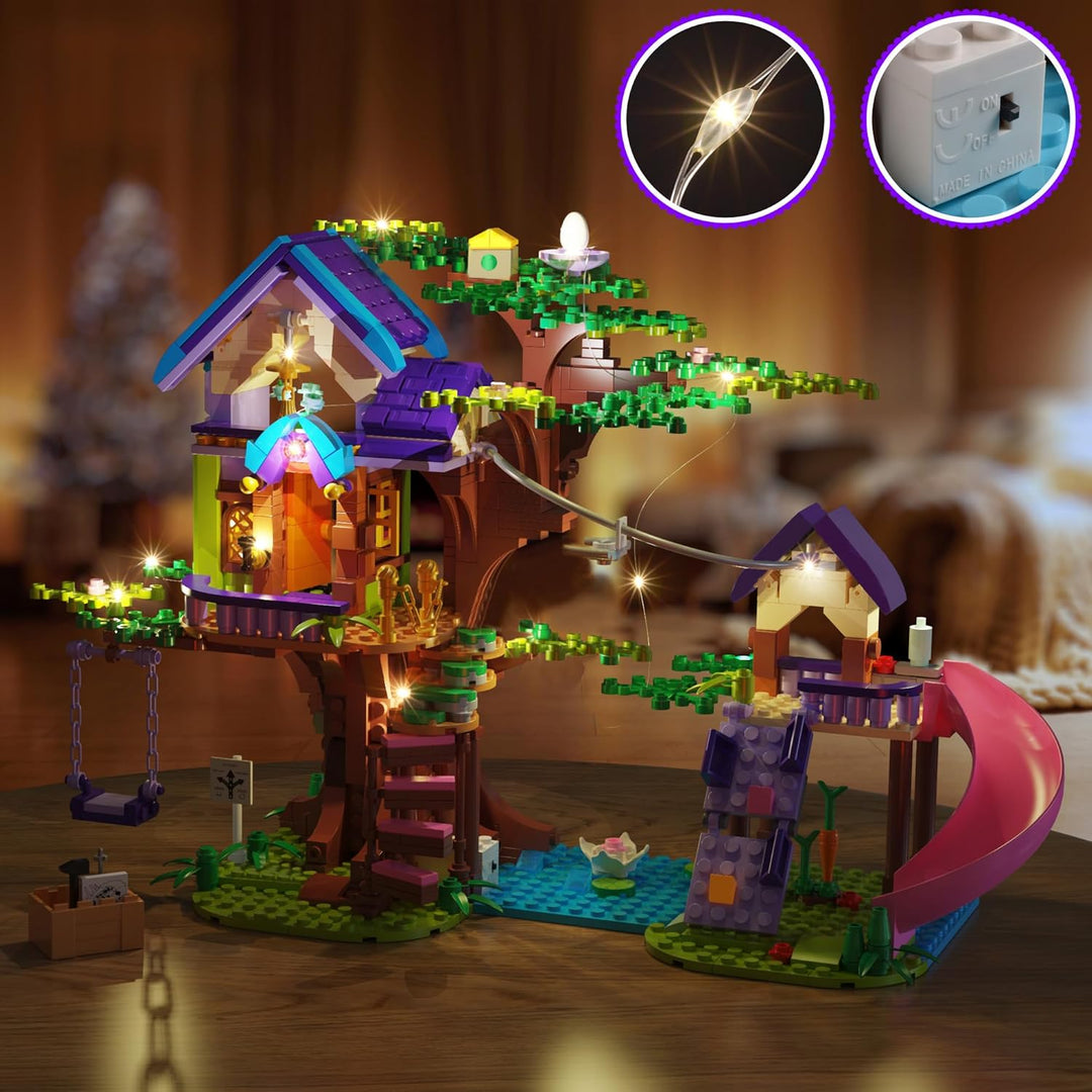 Friends Baumhaus-Bauset, 791 PCS City Wald Haus Wohnung, Baustein-Spielzeug mit Schaukel, Weihnachte