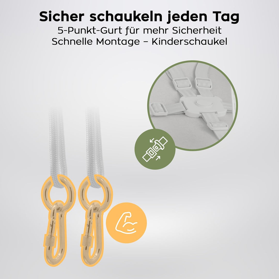 Tulano Hop 45 3in1 Babyschaukel – Mitwachsend durch Sitz - 6–36 Monate | Flexibel zum Sitzen und Zur