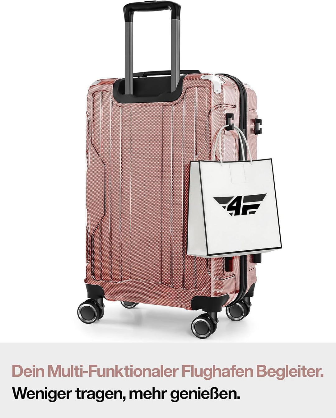 Aluminium-Rahmen Hartschalen-Reisekoffer Set 3-teilig Ultraleicht (M/L/XL) – TSA-Schloss, 4 Spinner-