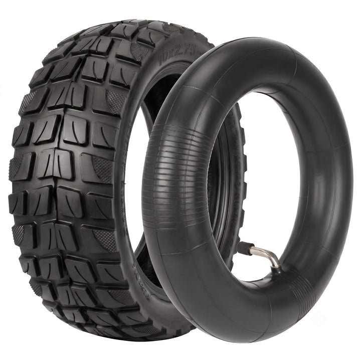 10 Zoll 10x2.75-6.5 Offroad Reifen und 2mm Verdickter Schlauch, All-Terrain E-Scooter Ersatzreifen k