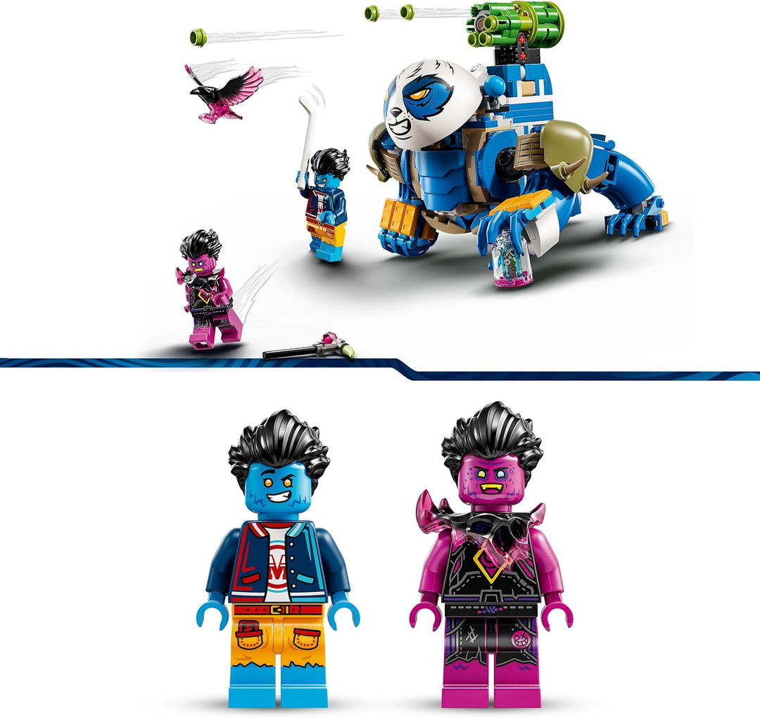 LEGO DREAMZzz 2-in-1 Logan der mächtige Panda, Fantasy-Spielzeug mit 2 Minifiguren, Spielset mit Tie
