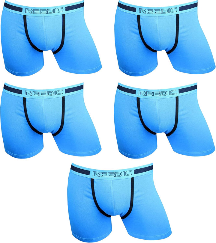 Reedic Herren Boxershorts Baumwolle 5er Pack, Grösse XX-Large (2XL), Farbe je 5X blau