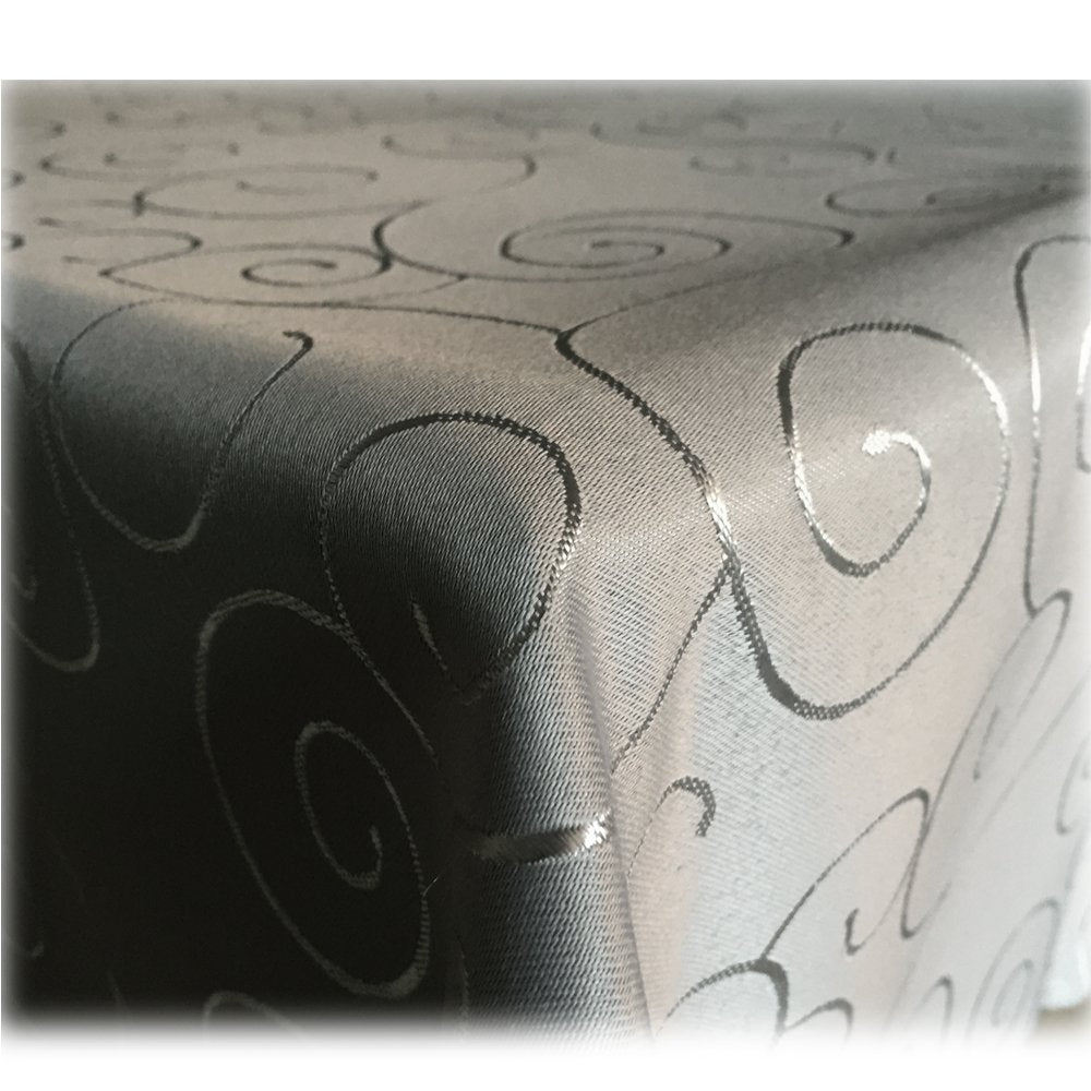 JEMIDI Tischdecke Ornamente Seidenglanz Edel Tisch Decke Tafeldecke 31 Grössen und 7 Farben Grau 160