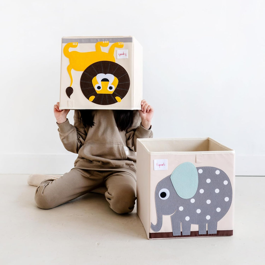 3 Sprouts, Aufbewahrungsbox Kinder mit Deckel, Spielzeugbox für Kallax Regale, Box zur Spielzeugaufb