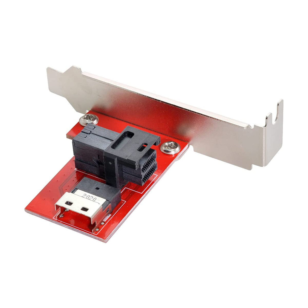 Cablecc PCI-Express 4.0 Slimline SAS SFF-8654 auf HD SFF-8643 PCBA Buchse Adapter mit Halterung SFF-