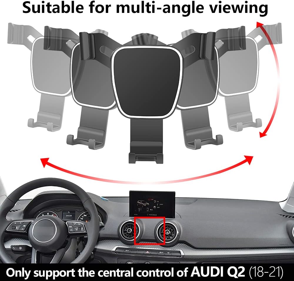 LUNQIN Kfz-Handyhalterung für Audi Q2 2018–2024, Autozubehör, Navigationshalterung, Innendekoration,