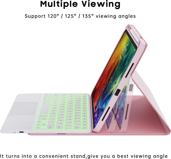 ROOFEI Hülle mit Tastatur für iPad (A16) 11.Generation 11" 2025, iPad 10. Generation 10.9" 2022-7 Fa