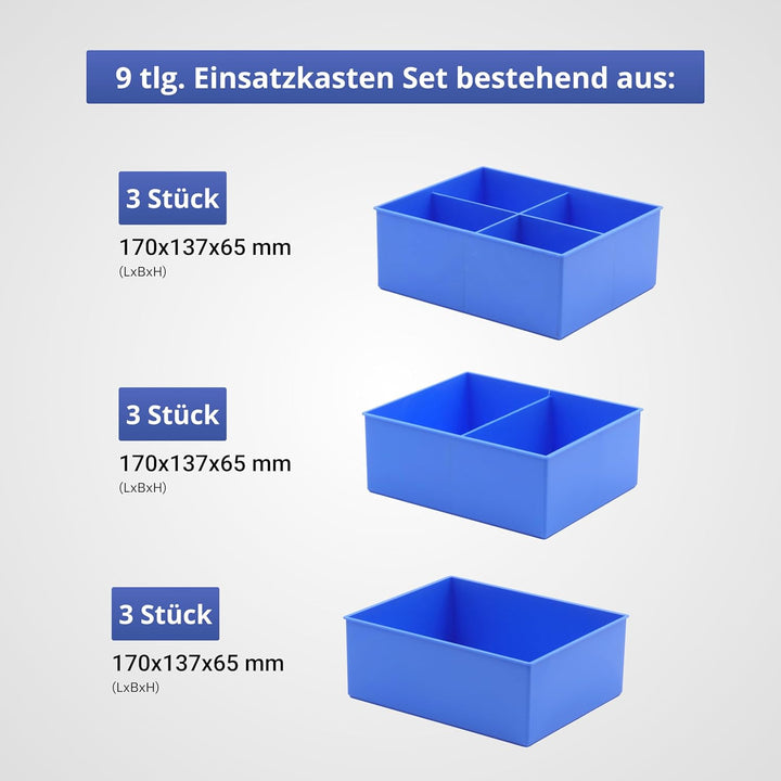 Schubladen Einsatzkasten Mix Set, verschiedene Grössen & Farben, Schubladeneinsätze, Kleinteilesorti