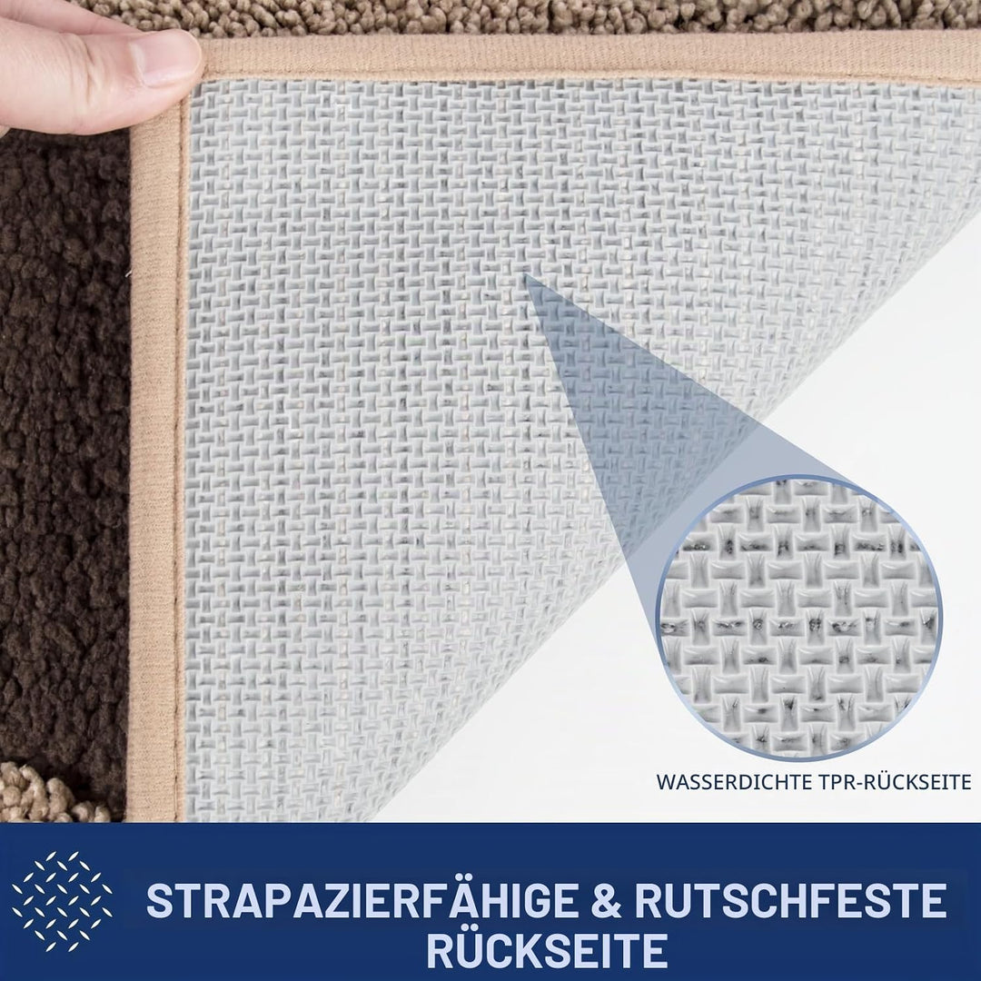 FCSDETAIL Schmutzfangmatte waschbar 80 x 120 cm, Fussmatte Innen, absorbierend Fussmatte, rutschfest
