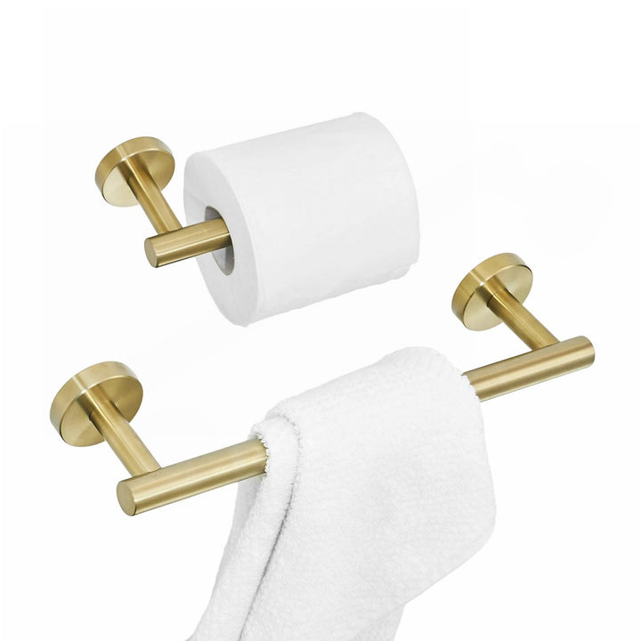 Gold Gebürstet Handtuchhalter,Klopapierhalter,2 Stück Badezimmer,Wand Badezimmer Zubehör,Edelstahl S