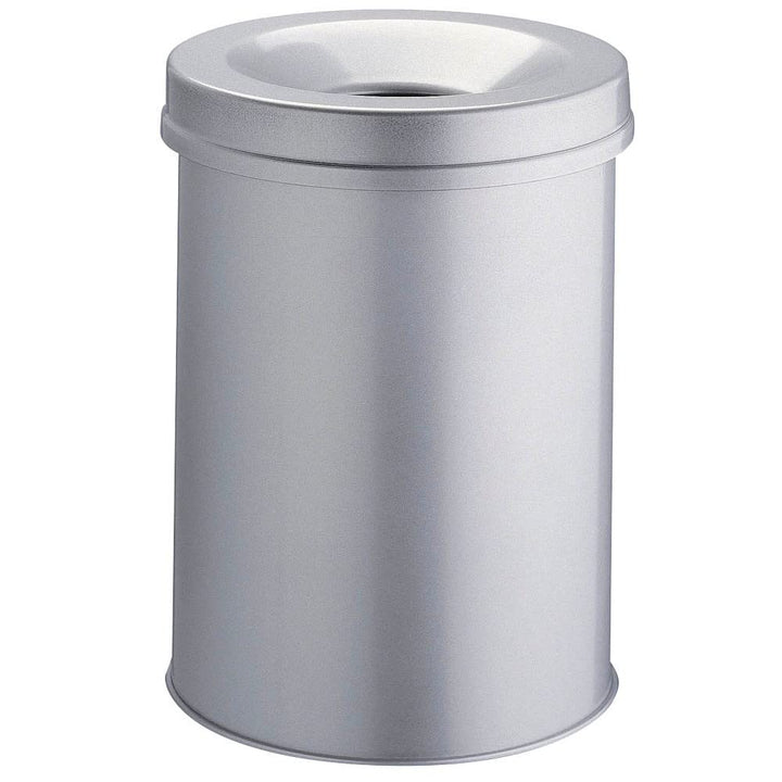 Durable Papierkorb Safe rund, selbstlöschender Deckel, 15 Liter, grau, 330510 grau 15 Liter, grau 15