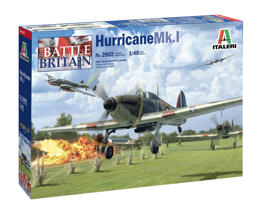 Italeri 2802S 1:48 Hurricane Mk.I, originalgetreue Nachbildung, Modellbau, Basteln, Hobby, Kleben, P