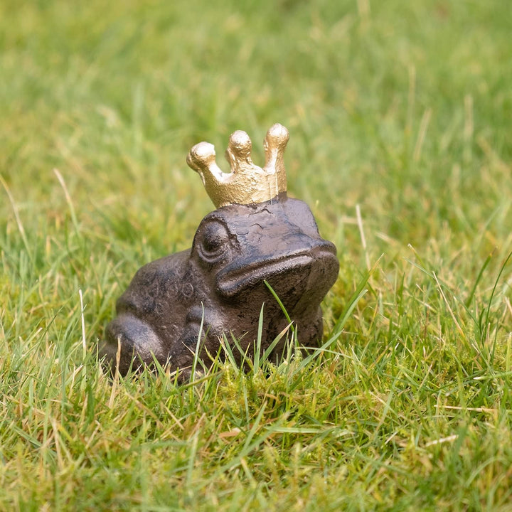 Moritz Deko Figur Frosch Garten Froschkönig Krone Märchen Schlüsselversteck für draussen Gusseisen G