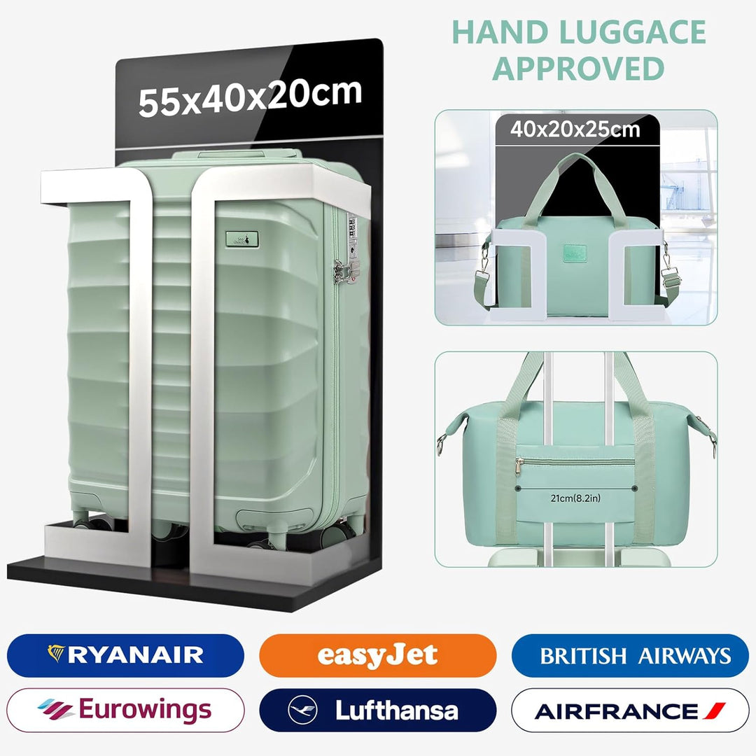 Sea choice Hartschalenkoffer Handgepäck 55x40x20cm Reisekoffer 100% ABS Trolley Kabine mit 1 Reiseta