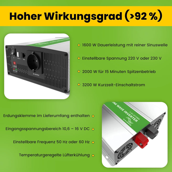 Offgridtec® PSI Sinus Spannungswandler RS485 2000W 3200W 24V 230V, 2000W
