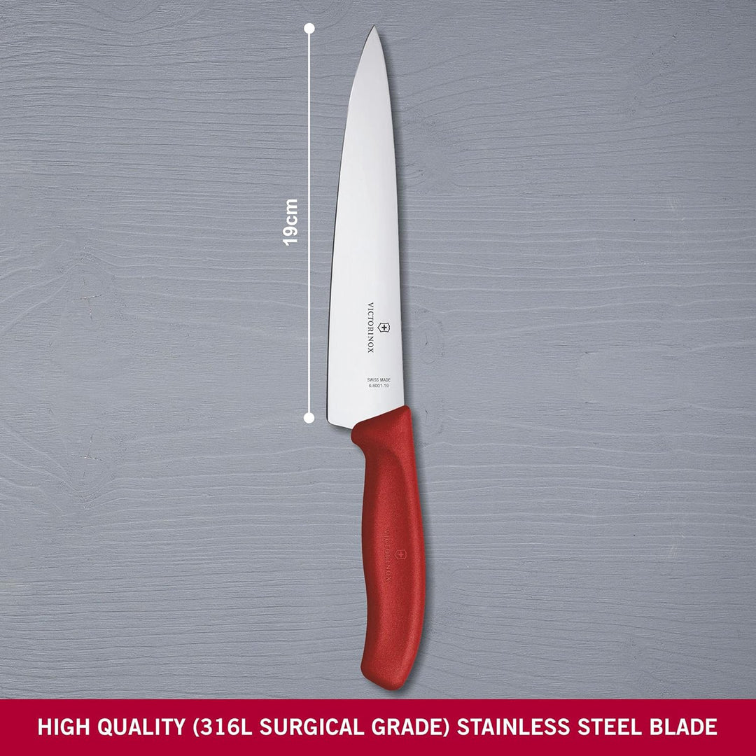 Victorinox Swiss Classic, Profi Tranchiermesser, Extra Scharfe Klinge, gerader Schliff, 19 cm, Kunst