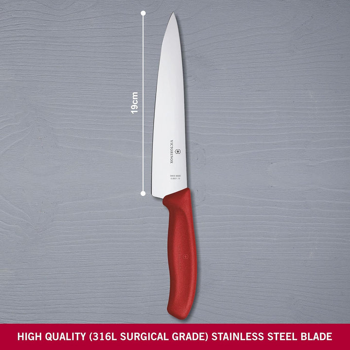 Victorinox Swiss Classic, Profi Tranchiermesser, Extra Scharfe Klinge, gerader Schliff, 19 cm, Kunst