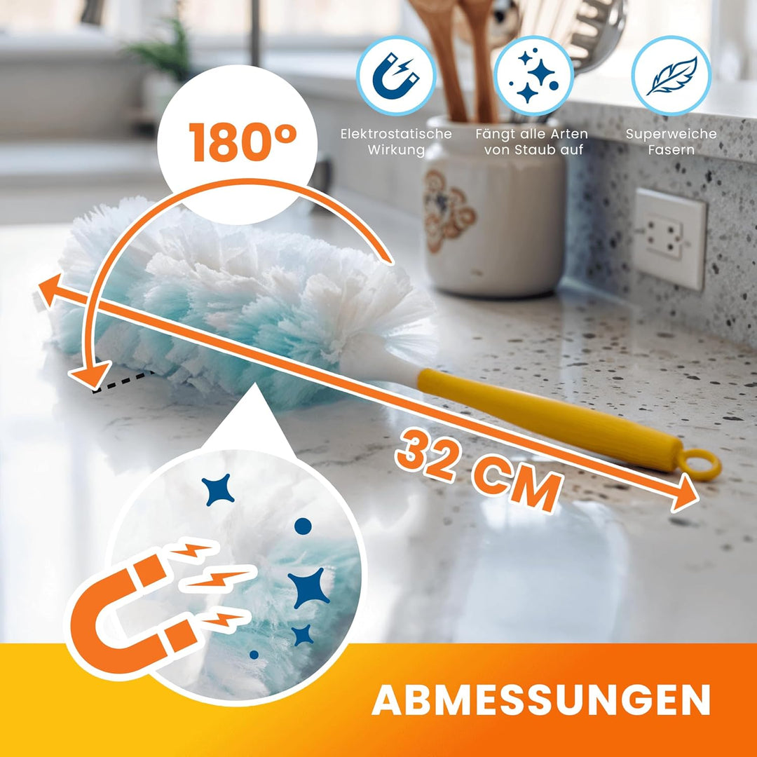 30er XXL Staubmagnet Nachfüllpack Tücher Set für Swiffer Duster I Staubwedel Starterset Kit inkl. St