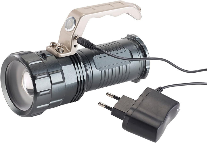 KryoLights Akku Taschenlampen: Extrahelle Akku-LED-Handlampe TRC-410 CREE LED, 400lm, 10W, IP44 (Han