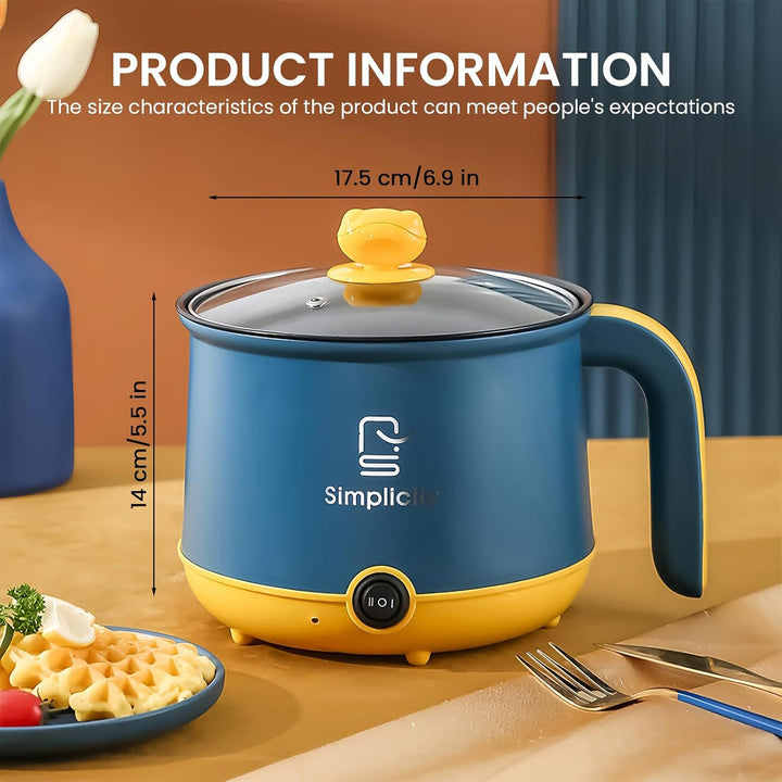Elektrischer Hot Pot Mit Dampfgarer, Elektrische Hot Pot 1.8 L, Tragbare Mini Antihaft Multikocher,