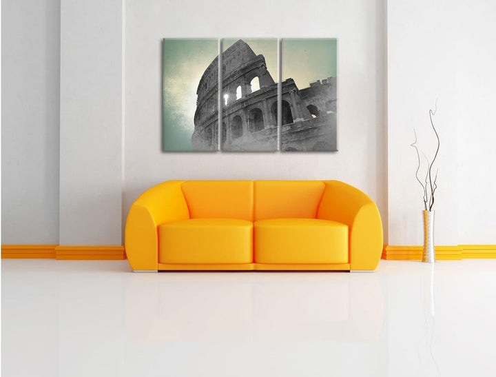 Pixxprint antikes Kolosseum in Rom als Leinwandbild/Grösse: 3 Teilig (120x80 cm) cm/Wandbild/Kunstdr