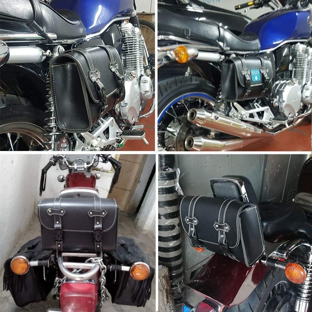 1x Motorrad Satteltaschen Leder wasserdichte Platz Satteltasche Seitliches Brot Werkzeugkasten Speic