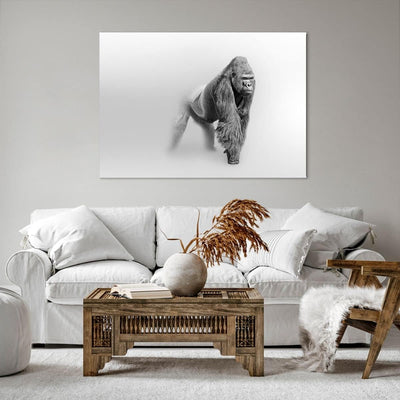 Bilder auf Leinwand 100x70cm Leinwandbild mit Rahmen Orang-Utan Tier Gross Wanddeko Bild Schlafzimme