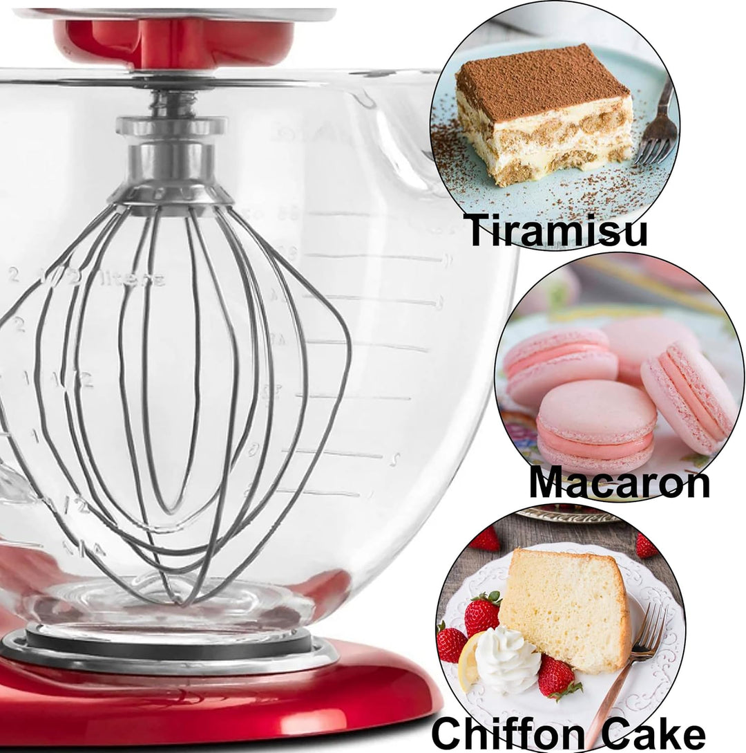 Schneebesen kompatibel mit KitchenAid K45WW KSM90 K45 KSM150 Schneebesen für Eier und Kuchen Rührmas