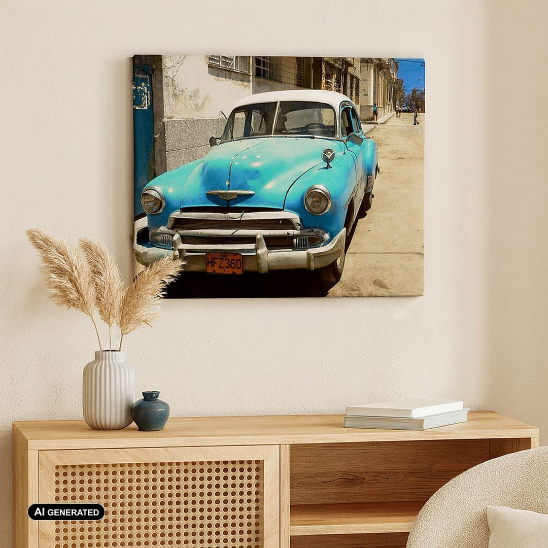 Bilder auf Leinwand Auto Klassiker Kuba Havanna Leinwandbild 70x50cm Wandbilder Dekoration Wohnzimme