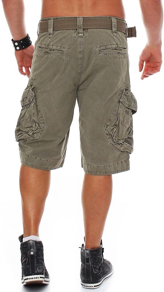 Jet Lag Herren Cargo Shorts Take Off 3 (16) mit Gürtel Cement W33
