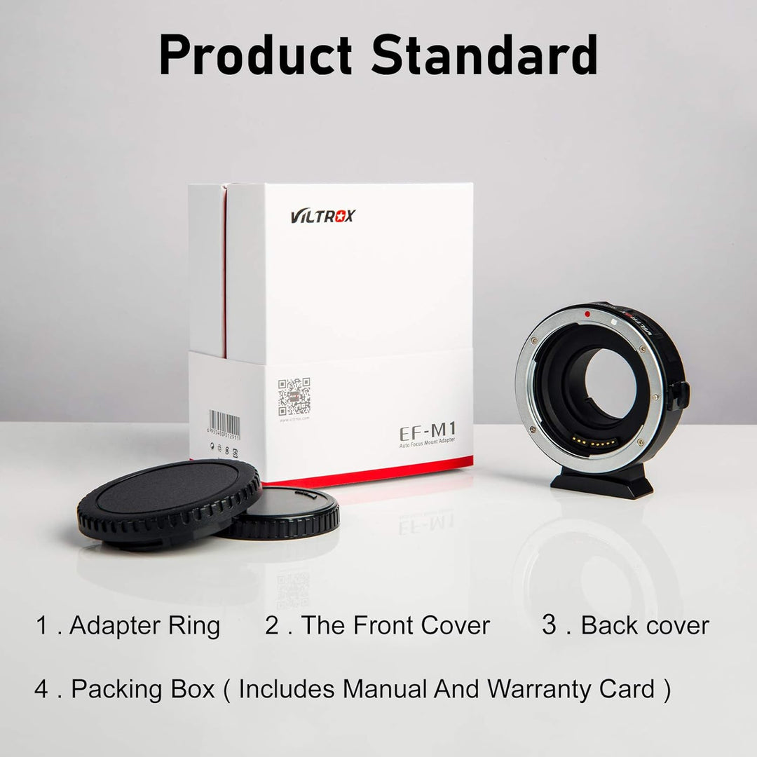 VILTROX EF-M1 Autofokus AF Objektiv Adapter Konverter mit Blendeneinstellung für Canon EF EF EF-S Ob