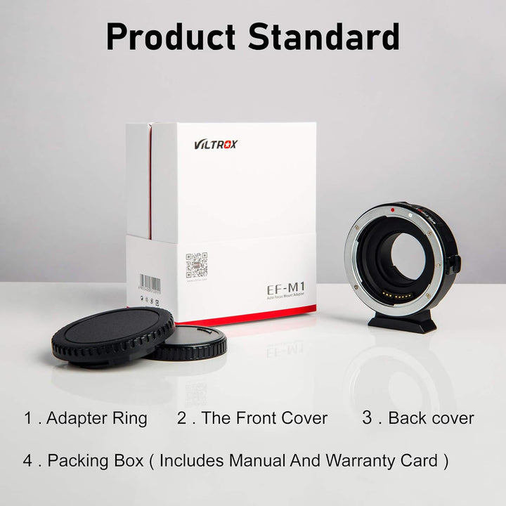 VILTROX EF-M1 Autofokus AF Objektiv Adapter Konverter mit Blendeneinstellung für Canon EF EF EF-S Ob