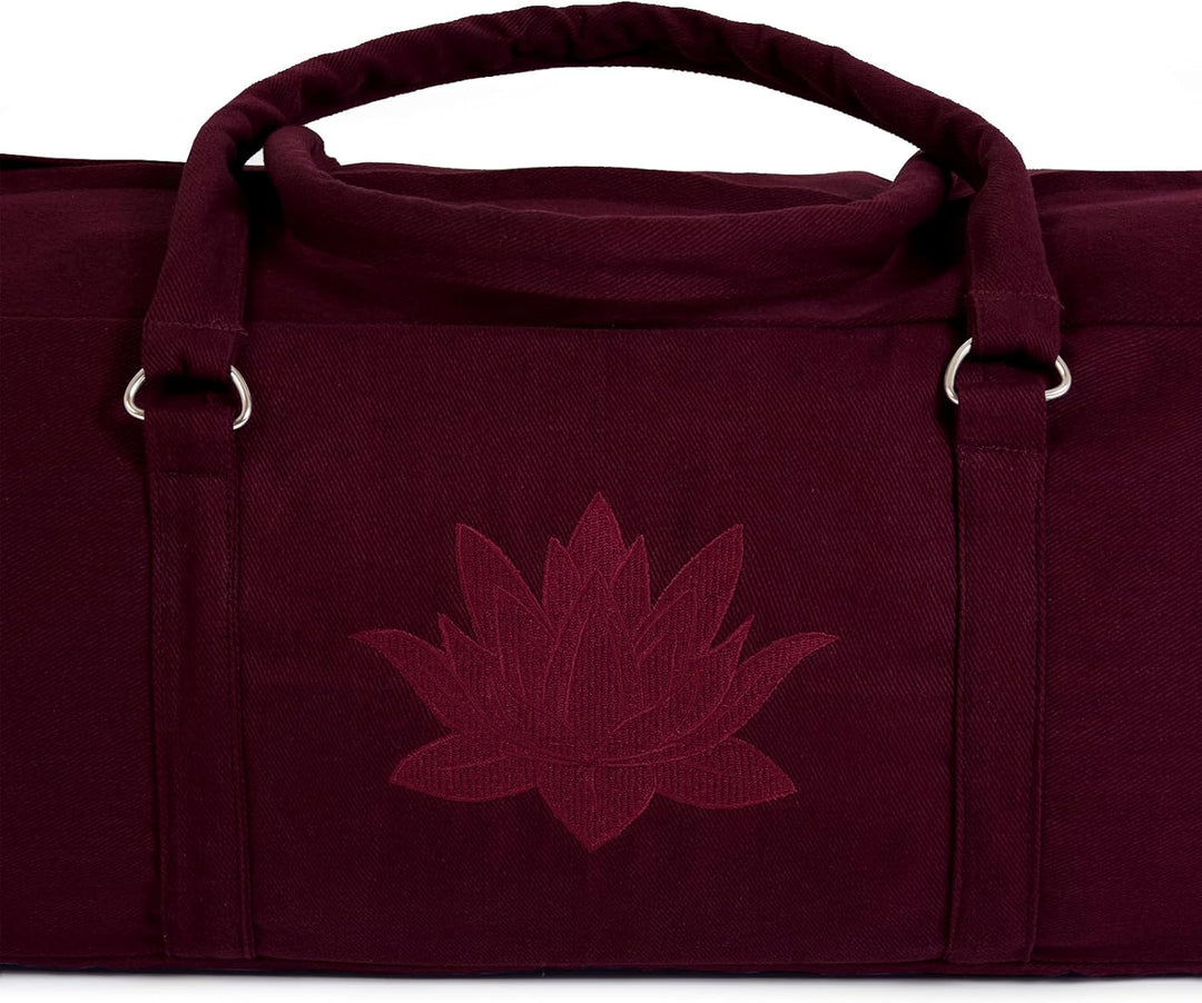Yoga Studio YS/KitBag/SolidColours/Burgundy Yoga Kit, 71 x 23 x 18 cm, Baumwolle Yogamatte Tasche mi