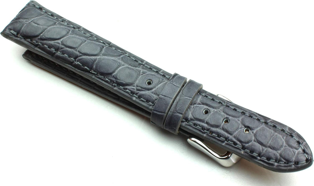 18mm Echt Alligator Vintage hangemacht in Deutschland Uhrenarmband Grau