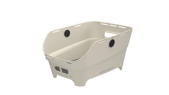 Basil Cento Neo WSL Fahrradkorb Hinten – 21L – aus Recyceltem Kunststoff – Reflektierend – 46.9x23.7