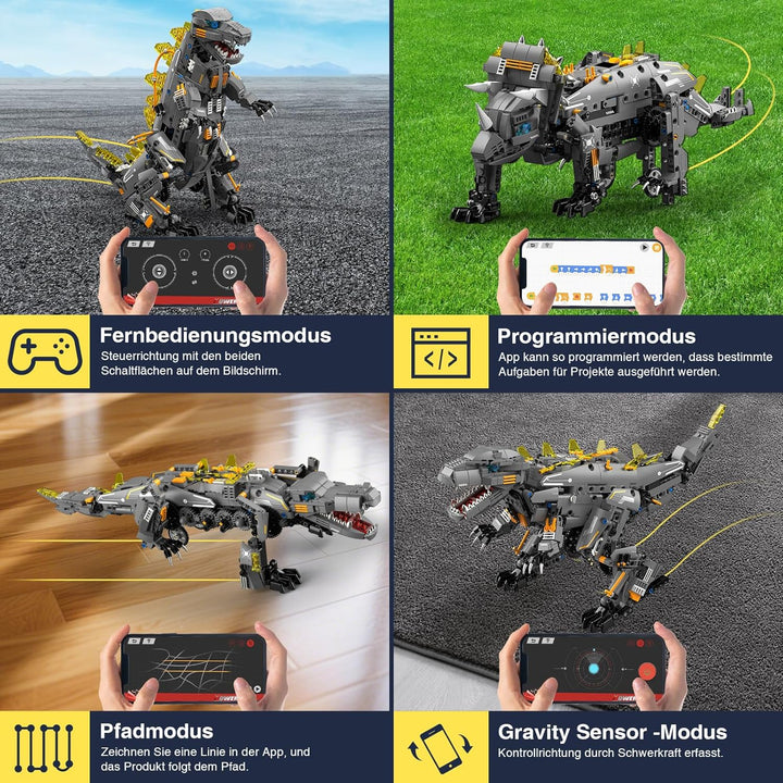 Technic Roboter Bauspielzeug Bausatz, 935PCS 5-IN-1 RC Roboter und Monster, Ferngesteuert und App Ro