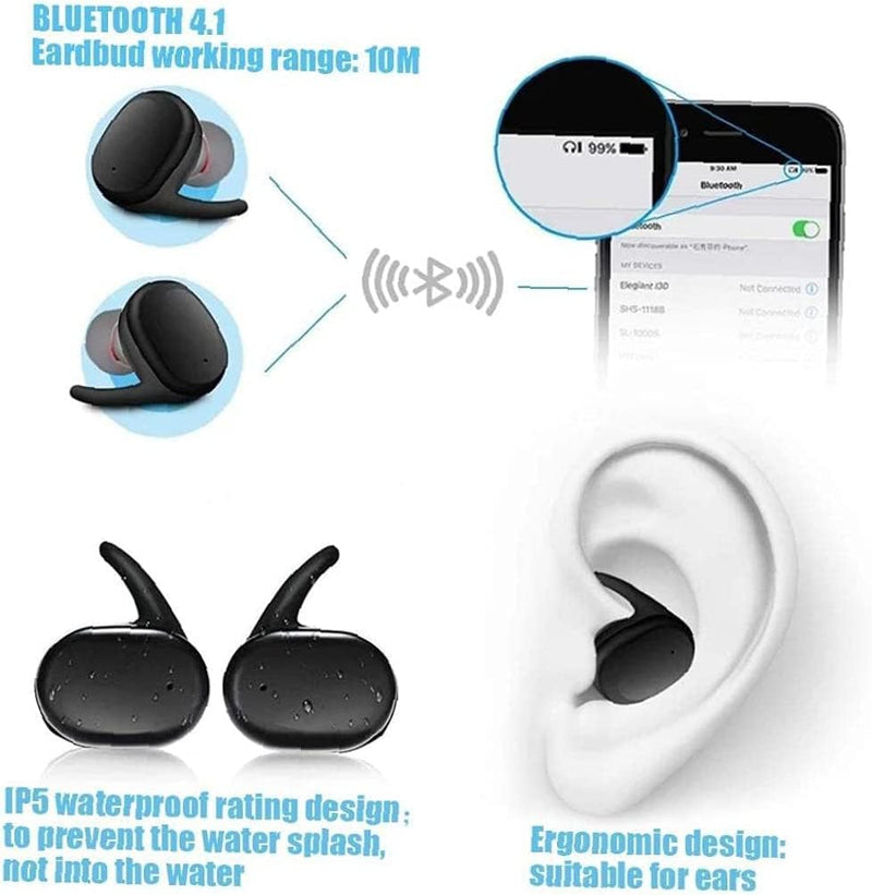 ASDRTB Bluetooth 5.3 Kopfhörer Mini Wireless Kopfhörer In Ear mit ENC Noise Cancelling Mikrofon, 42H