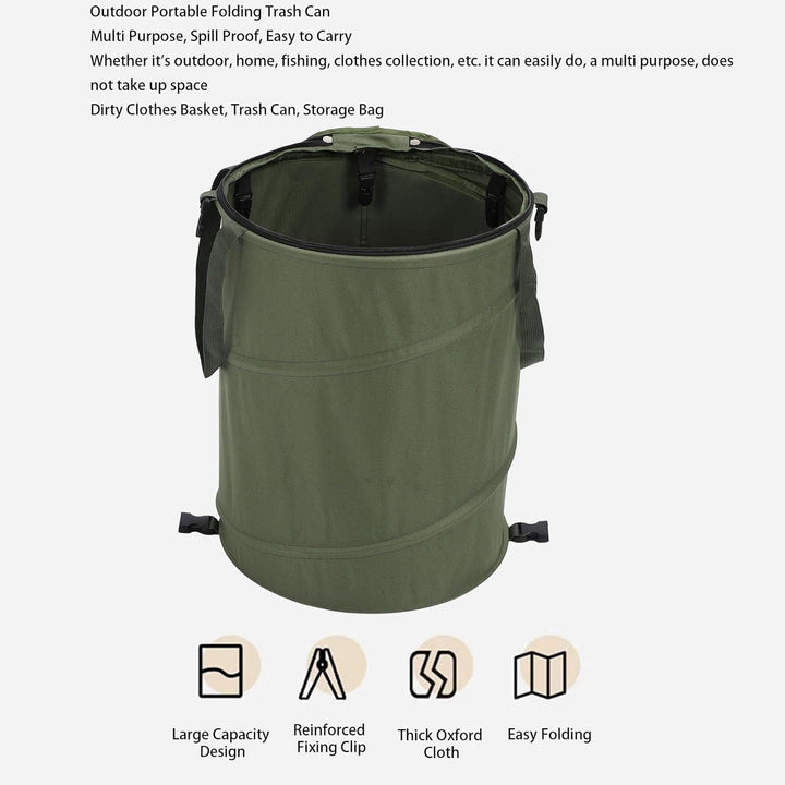 Vikye Camping-Mülleimer, Grosses Fassungsvermögen, Tragbar, 600D-Oxford-Stoff, Pop-Up-Allzweckbehält