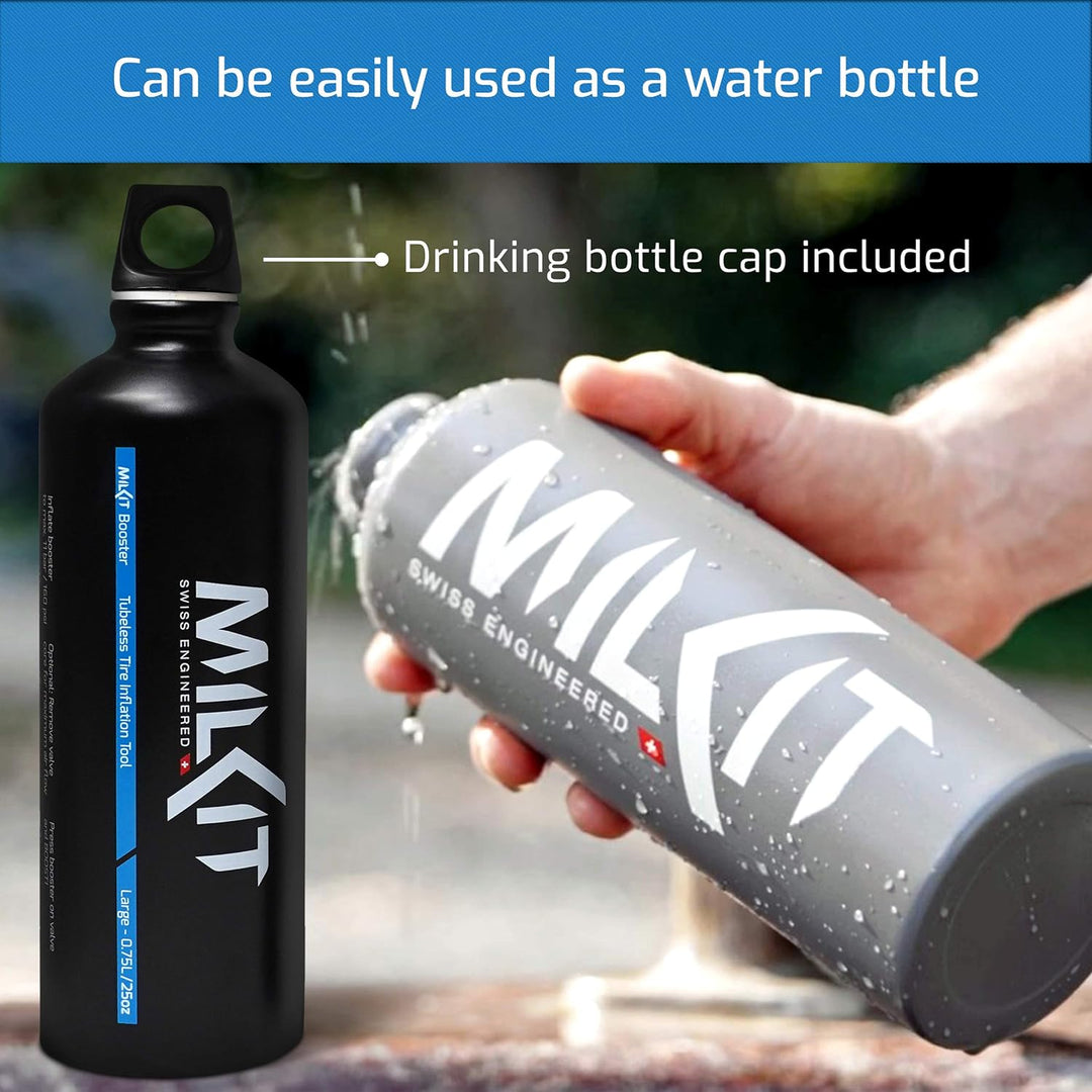 milKit Tubeless Booster Kit - Das preisgekrönte Tubeless Tire Booster Set - mobiles Tubeless Reifen