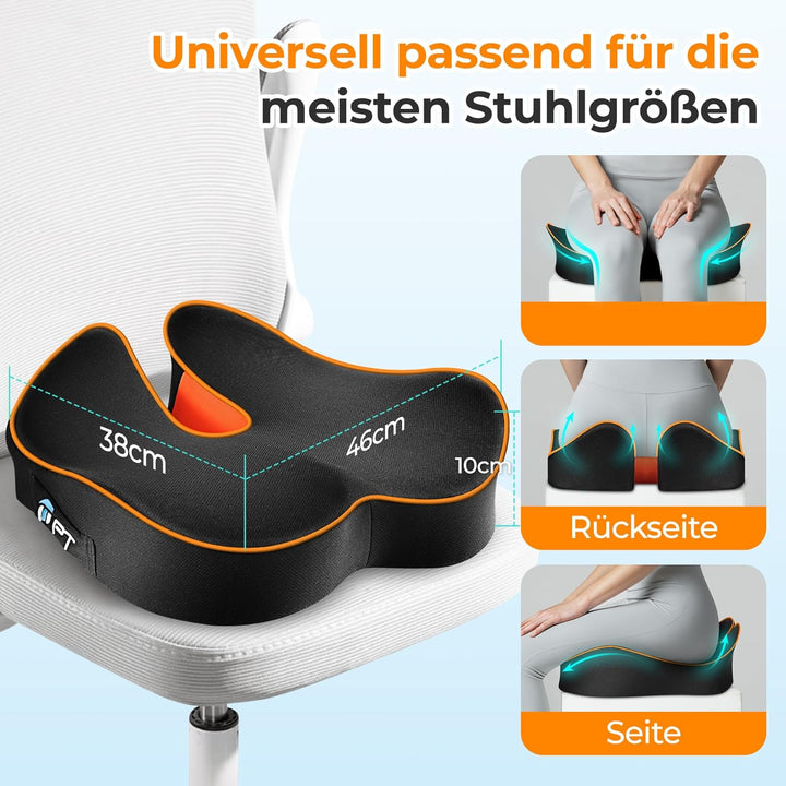Sitzkissen - Ergonomisches Sitzkissen für Bürostühle, Autositze, Spielstühle, mit komfortabler Unter