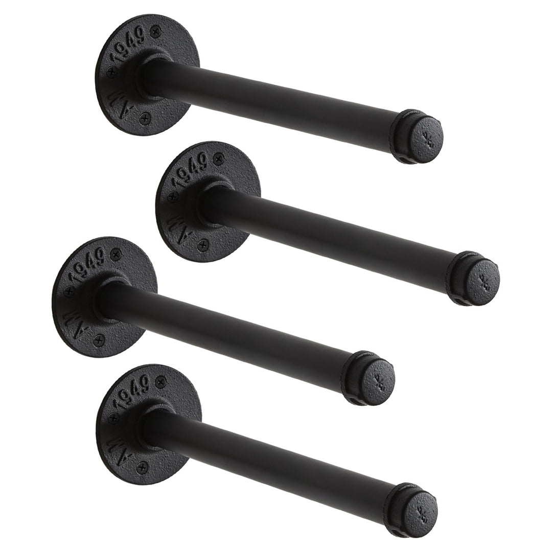 IBUYKE Kleiderstange Wandmontage 4 Stück, 30.5cm Metall Industrial Garderobenstange für die Wand, Mu