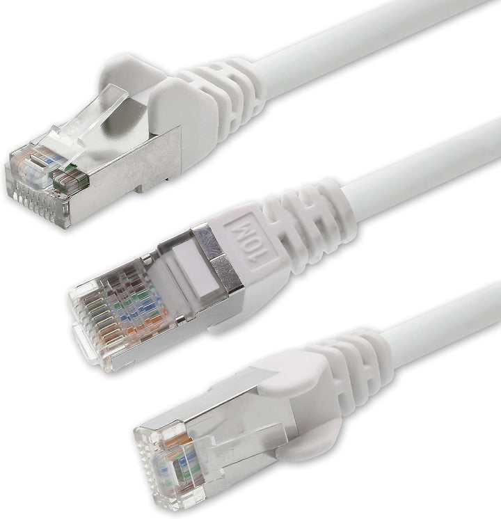 1aTTack CAT5 FTP Netzwerk Patch Kabel mit 2 x RJ45 Stecker Set (10 Farben, 10 Stück) 10m 10m 10 Farb