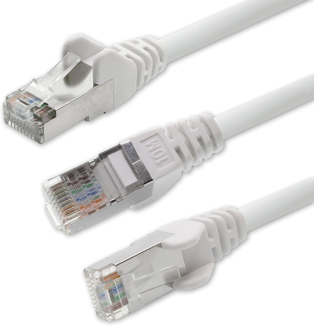 1aTTack CAT5 SFTP Folien und Geflechtgeschirmt Netzwerk Patch Kabel mit 2 x RJ45 Stecker Set (10 Far