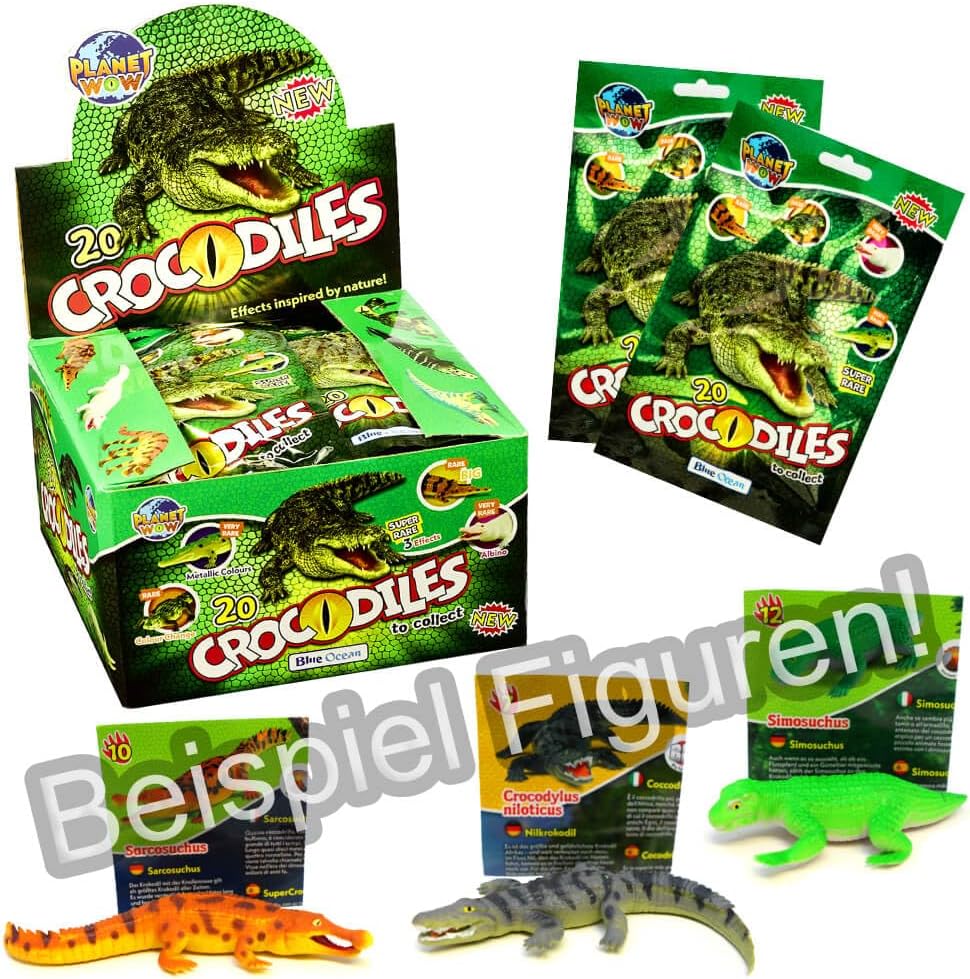 Bundle mit Blue Ocean Crocodiles Sammelfiguren 2025 - Planet Wow Krokodil Figur - 1 Display - Exklus